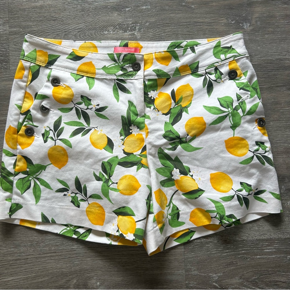 Isaac Mizrahi New York Lemon Print Women's Shorts Size 10